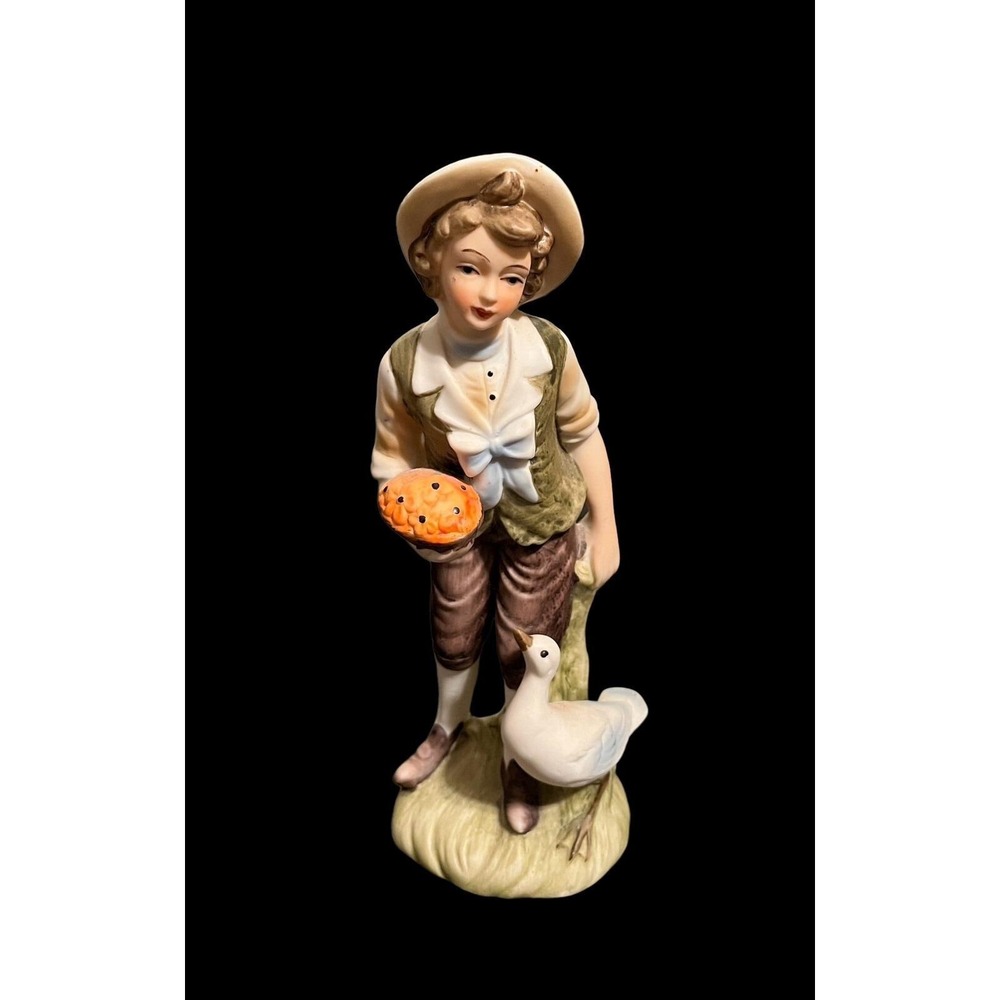 Vintage Lefton Fall/Harvest Country Boy #6988 Porcelain‎ Figurine